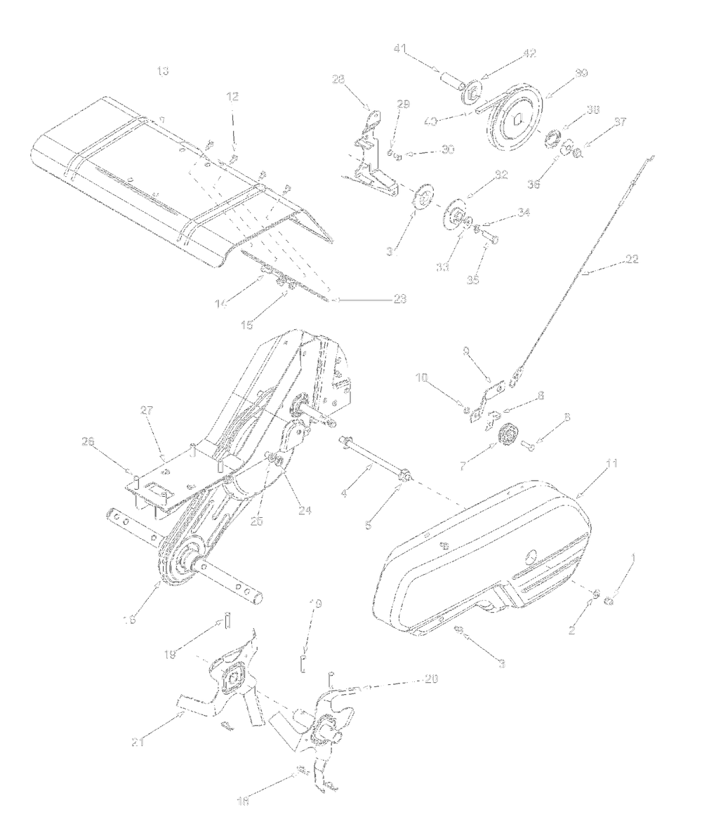 Driveandtines Diagram and Parts List for 21A-340-129 2002 Yard Machines Tiller